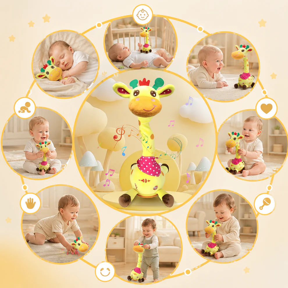 Animal Toy Giraffe Plush Musical Toy for Babies – Interactive Sensory Learning & Development Companion