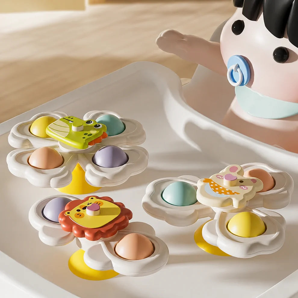 Baby Spinning Top – Colorful Sensory Suction Spinner Toy