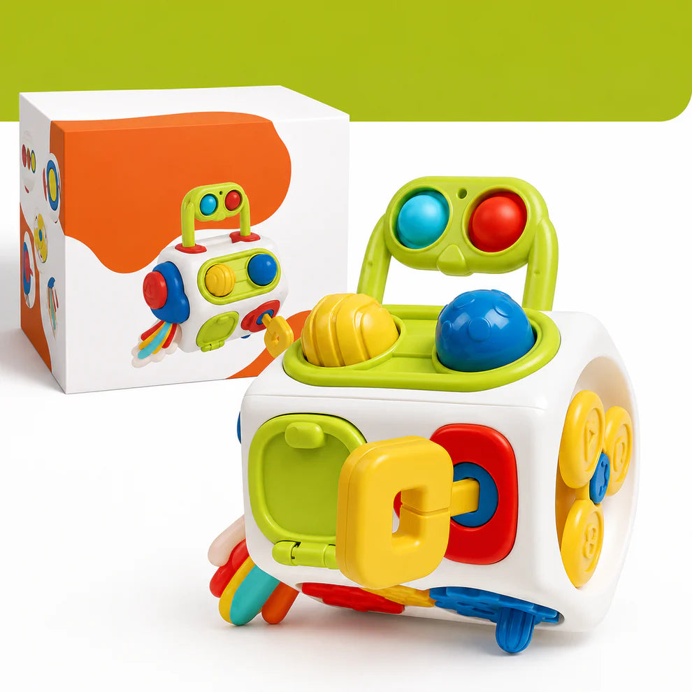 Interactive Busy Board Activity Cube
