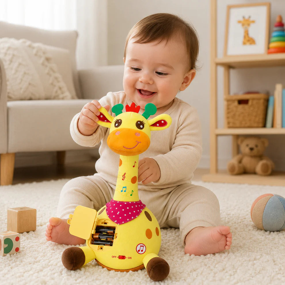 Animal Toy Giraffe Plush Musical Toy for Babies – Interactive Sensory Learning & Development Companion