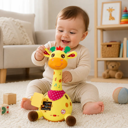 Animal Toy Giraffe Plush Musical Toy for Babies – Interactive Sensory Learning & Development Companion
