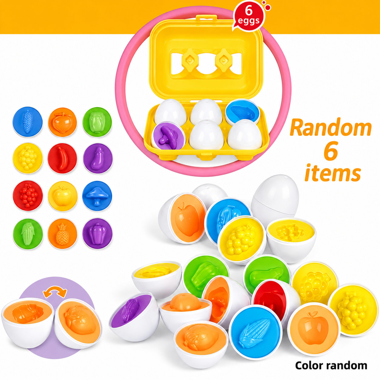 Baby Matching Game Shape Sorting Eggs Sensory Toy