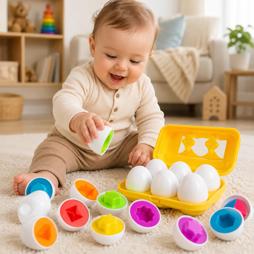 Baby Matching Game Shape Sorting Eggs Sensory Toy