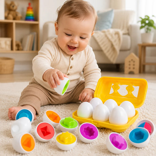 Baby Matching Game Shape Sorting Eggs Sensory Toy