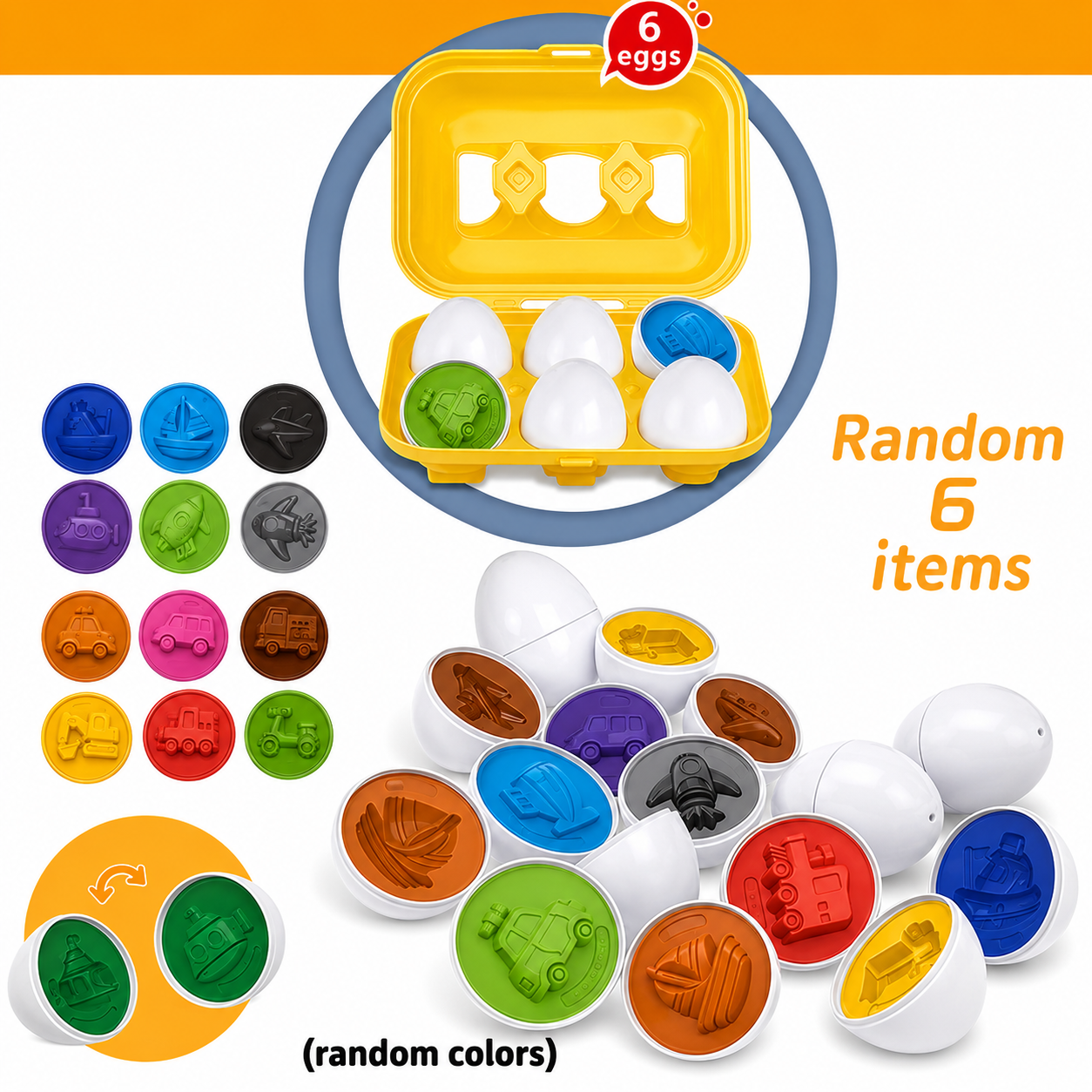 Baby Matching Game Shape Sorting Eggs Sensory Toy