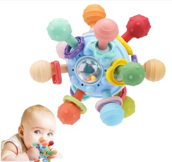 Baby Montessori Teething Rattle Sensory Toy
