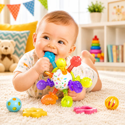 Baby Montessori Teething Rattle Sensory Toy