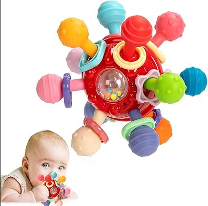 Baby Montessori Teething Rattle Sensory Toy