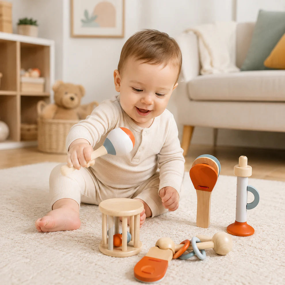 Baby Montessori Toys Musical Rattle Set