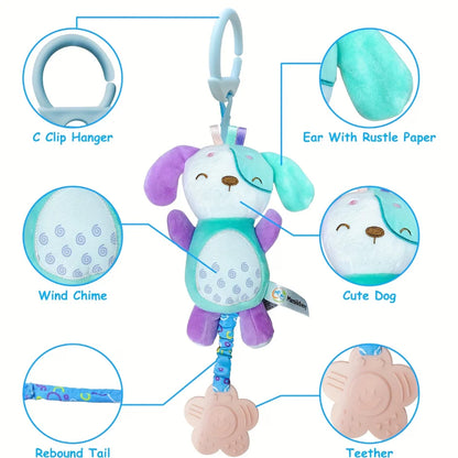Baby Plush Toy Hanging Sensory Toy for Stroller, Car Seat & Crib