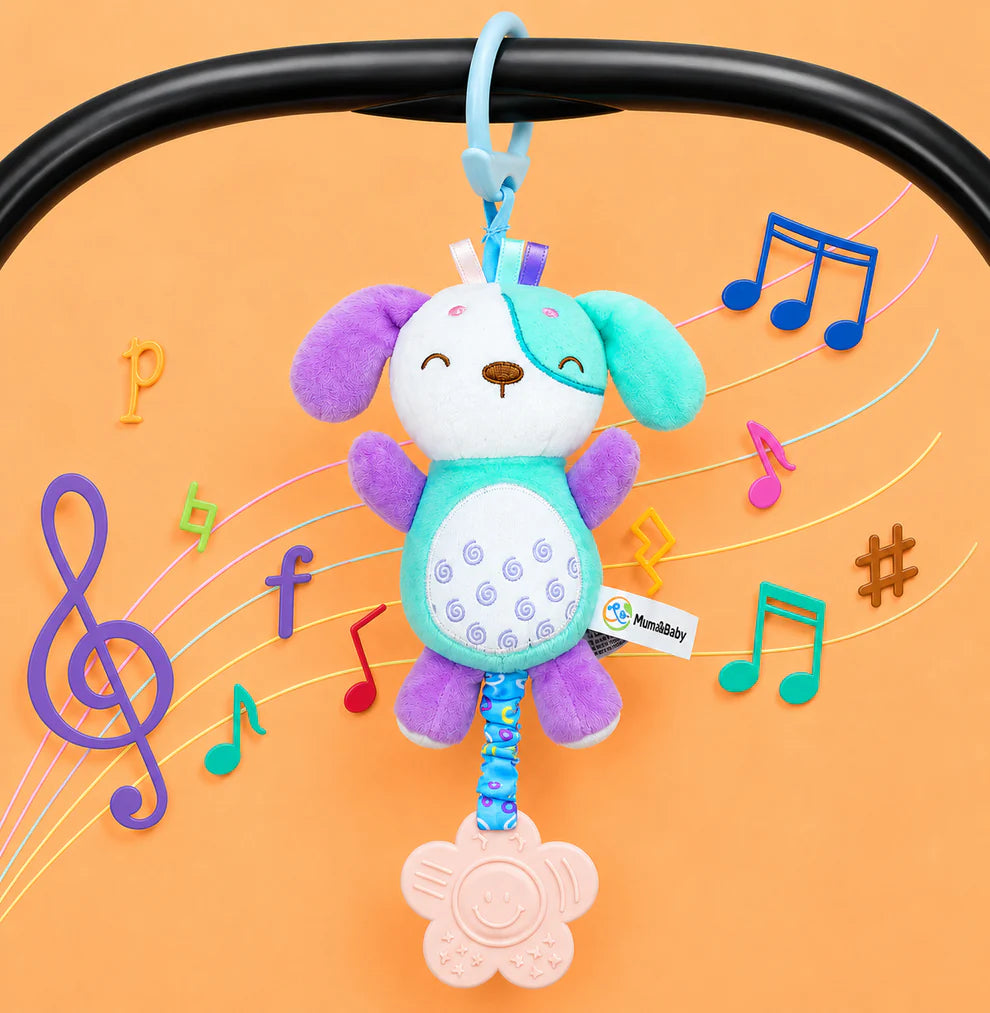 Baby Plush Toy Hanging Sensory Toy for Stroller, Car Seat & Crib