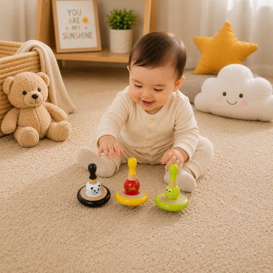 Baby Spinning Top Toy – Interactive Sensory Suction Spinner