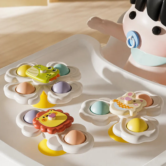 Baby Spinning Top – Colorful Sensory Suction Spinner Toy