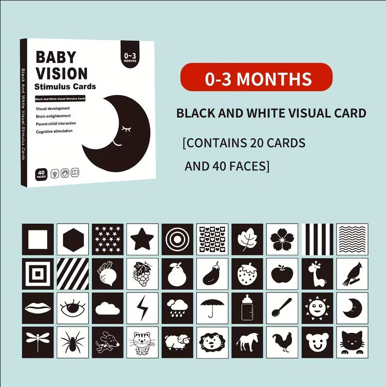 Baby Vision Flashcards – High Contrast Early Learning Cards for Visual & Cognitive Development