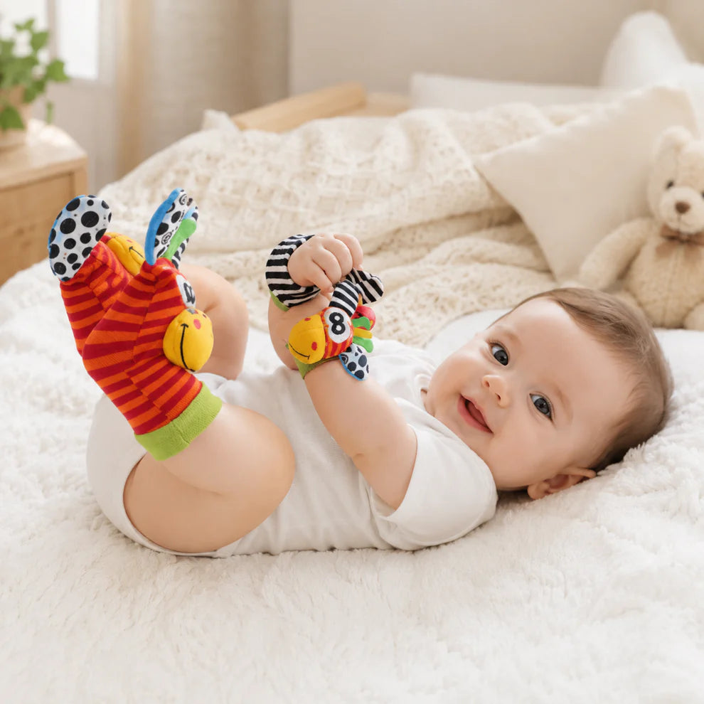Baby Wrist Rattles Sensory Toy Set