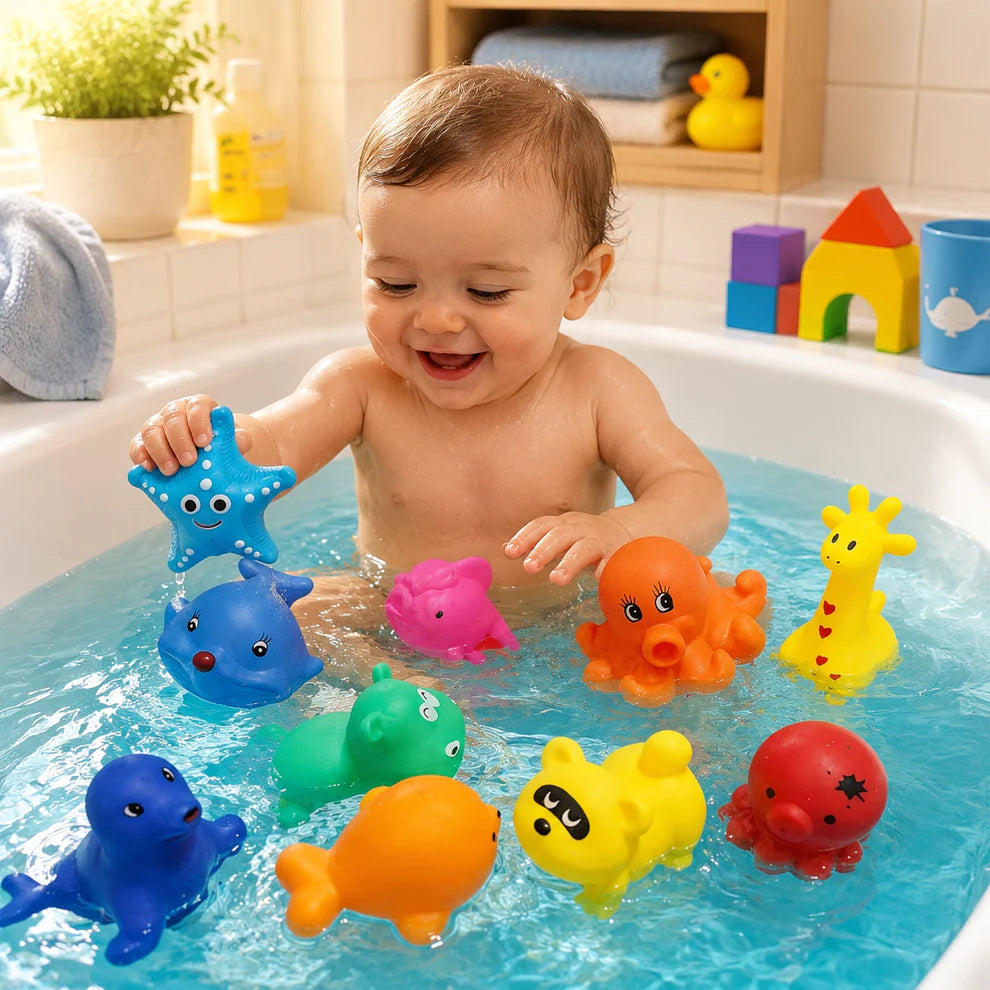 Bath Toys Set for Toddlers & Babies – Cute Floating Animal Bath Toys for Fun Water Play and Early Learning