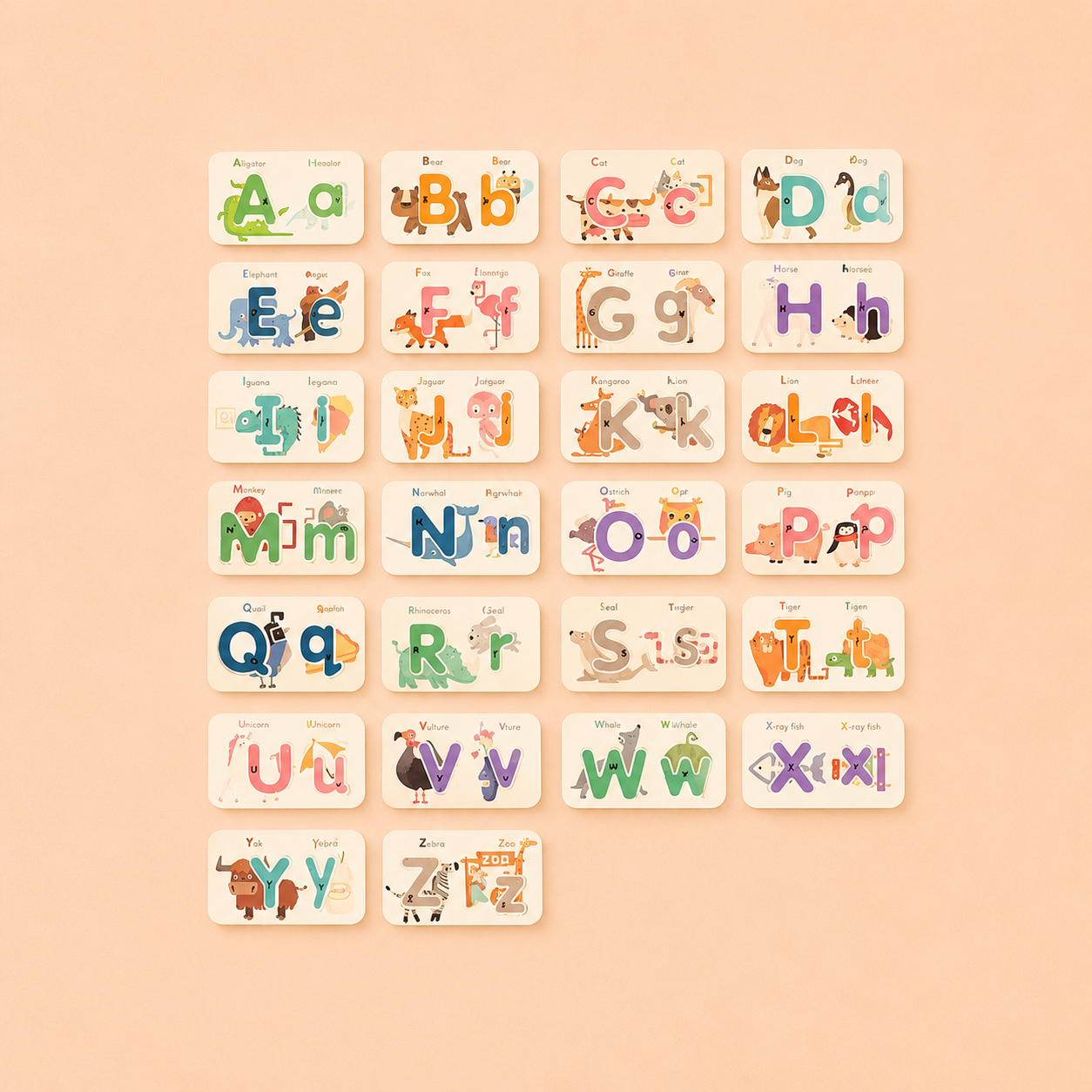 Animal Alphabet Flash Cards