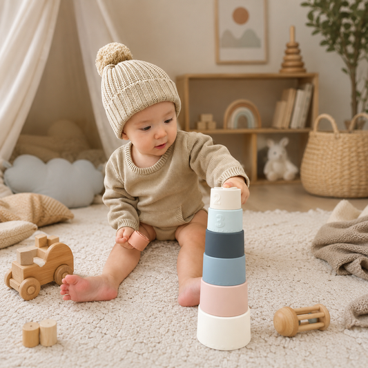 Soft Silicone Stacking Cups