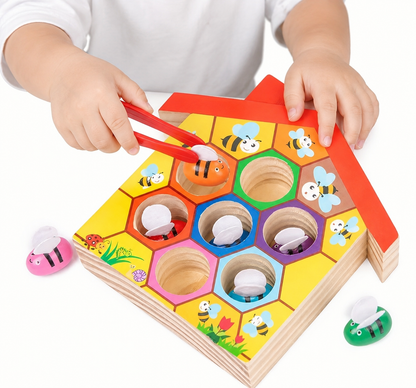 Wooden Puzzle Bee Hive Sorting Toy