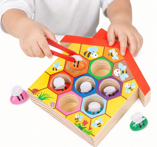 Wooden Puzzle Bee Hive Sorting Toy