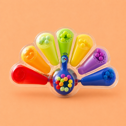 Peacock Baby Rattle Sensory Toy