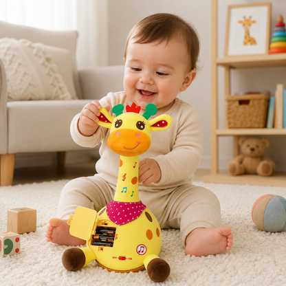 Animal Toy Giraffe Plush Musical Toy for Babies – Interactive Sensory Learning & Development Companion