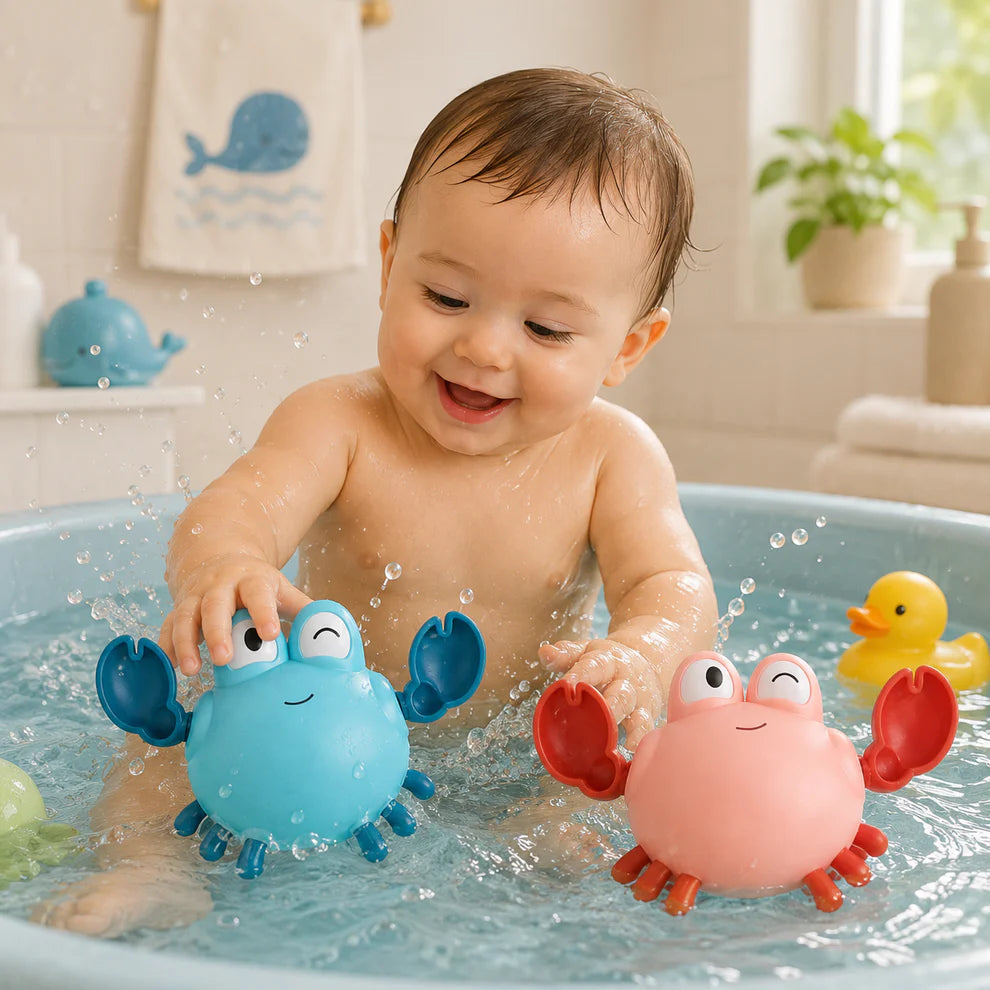 Cute Crab Water Toys for Babies – Fun Splash Bath Time Play
