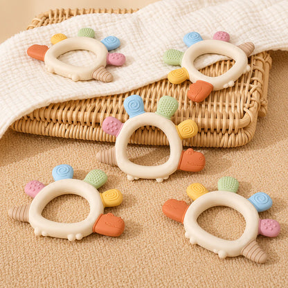 Dino Teething Toy – Soft Silicone Dinosaur Teether for Babies