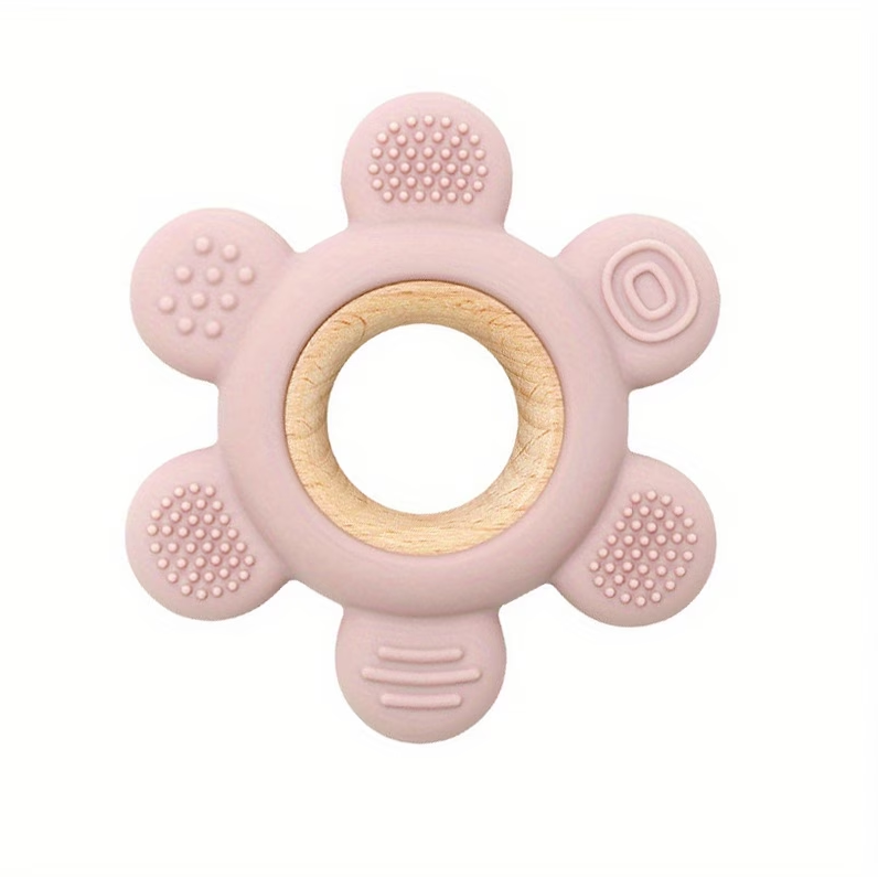 Flower-Shaped Teether Toy – Soft Soothing Chew & Sensory Toy