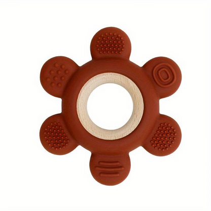 Flower-Shaped Teether Toy – Soft Soothing Chew & Sensory Toy