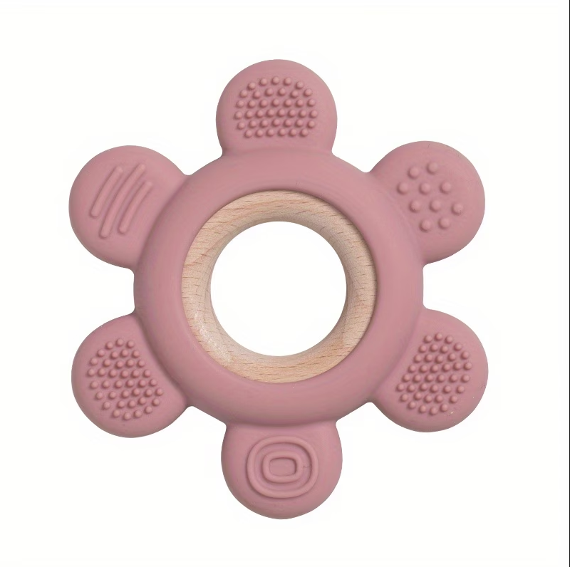Flower-Shaped Teether Toy – Soft Soothing Chew & Sensory Toy