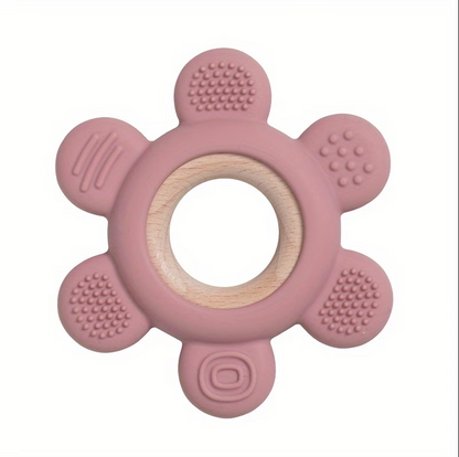 Flower-Shaped Teether Toy – Soft Soothing Chew & Sensory Toy