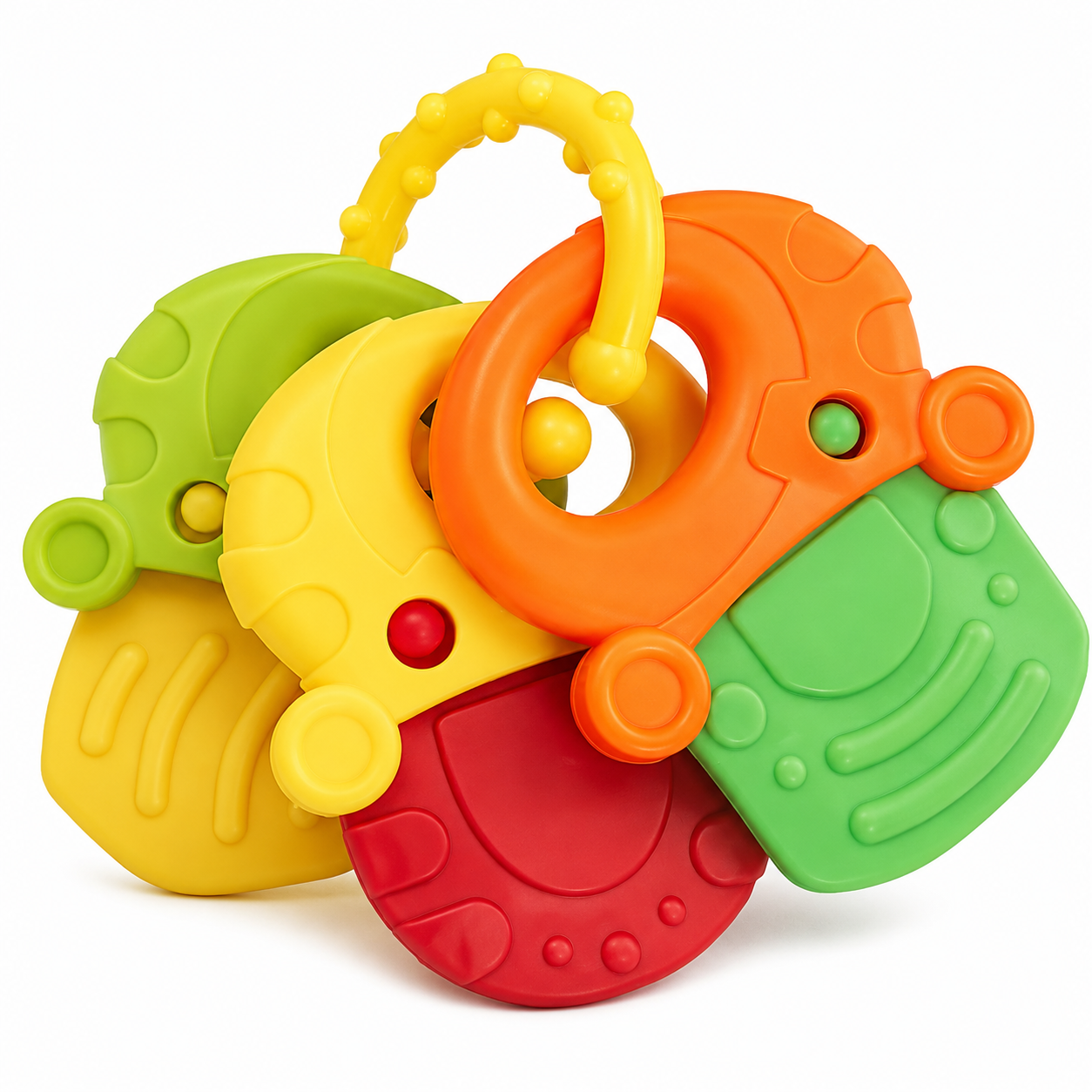 Infant Teether Toy Set – Colorful Textured Teething & Sensory Learning Rings for Babies