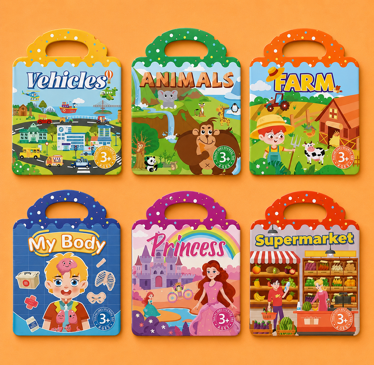 Kids Reusable Sticker Book – Multi-Theme Learning and Creative Activity Set