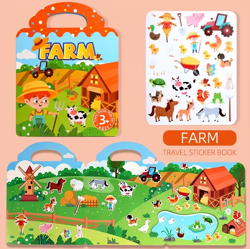 Kids Reusable Sticker Book – Multi-Theme Learning and Creative Activity Set