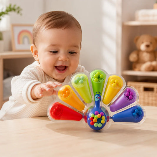 Peacock Baby Rattle Sensory Toy