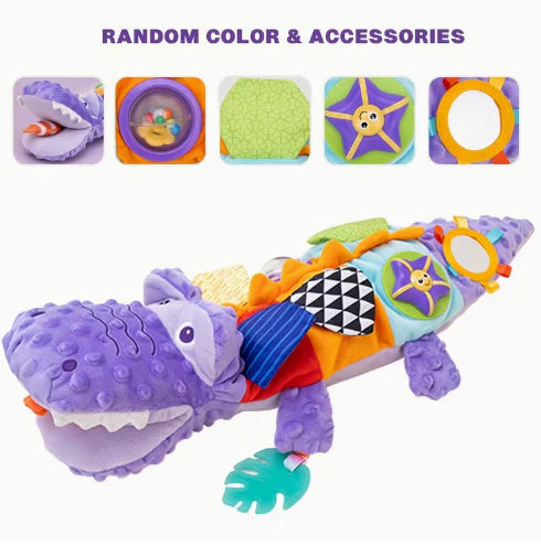 Purple Crocodile Baby Tummy Time Plush Toy