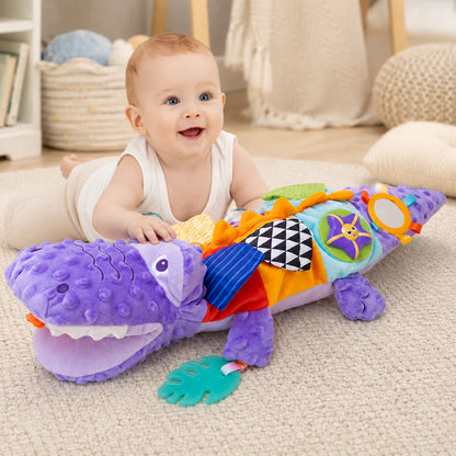 Purple Crocodile Baby Tummy Time Plush Toy