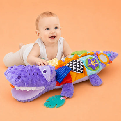 Purple Crocodile Baby Tummy Time Plush Toy