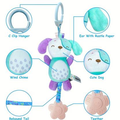 Baby Plush Toy Hanging Sensory Toy for Stroller, Car Seat & Crib