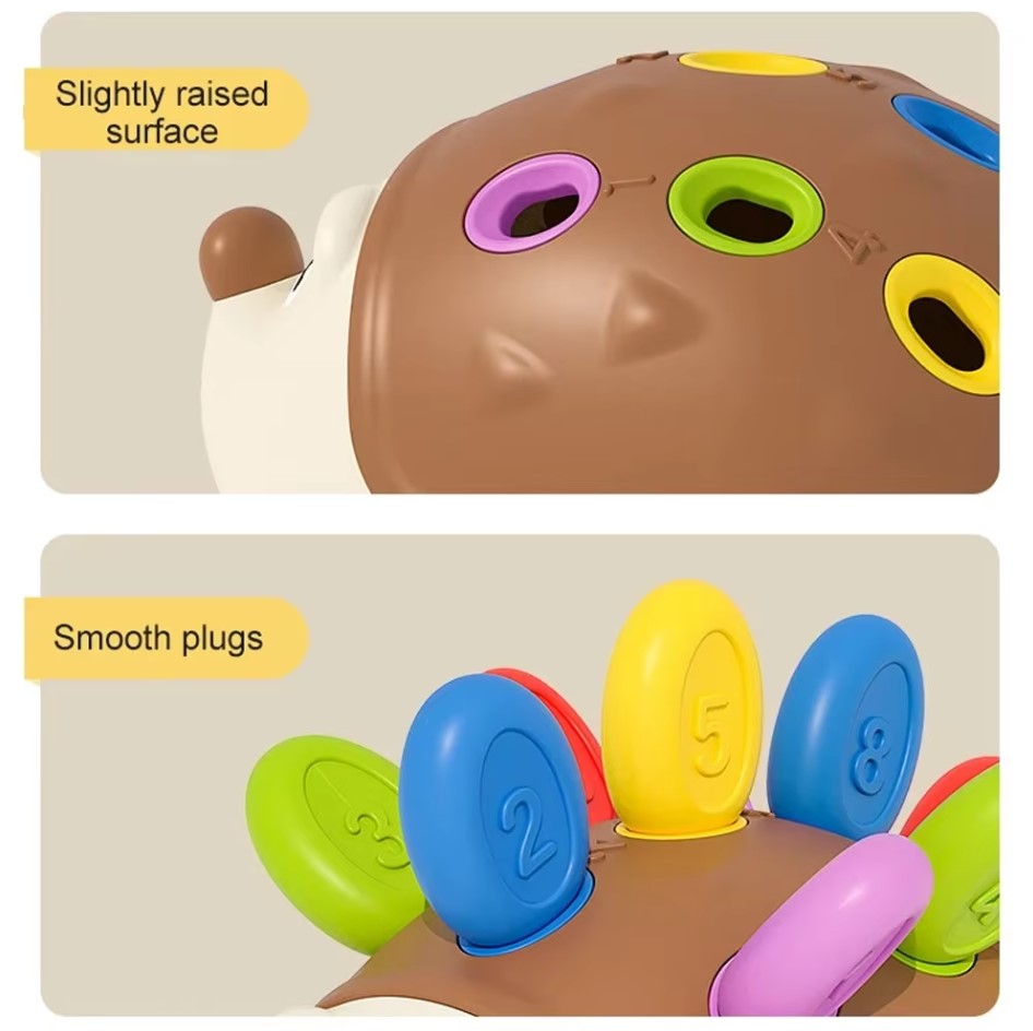 Educational Toy Hedgehog Color & Number Matching Game for Early Learning and Fine Motor Skills