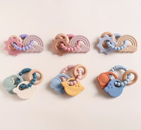Silicone Baby Teether Rattle Toy