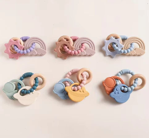 Silicone Baby Teether Rattle Toy