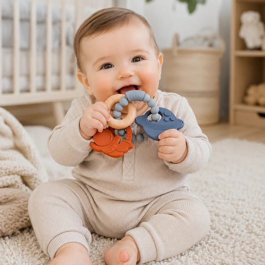 Silicone Baby Teether Rattle Toy