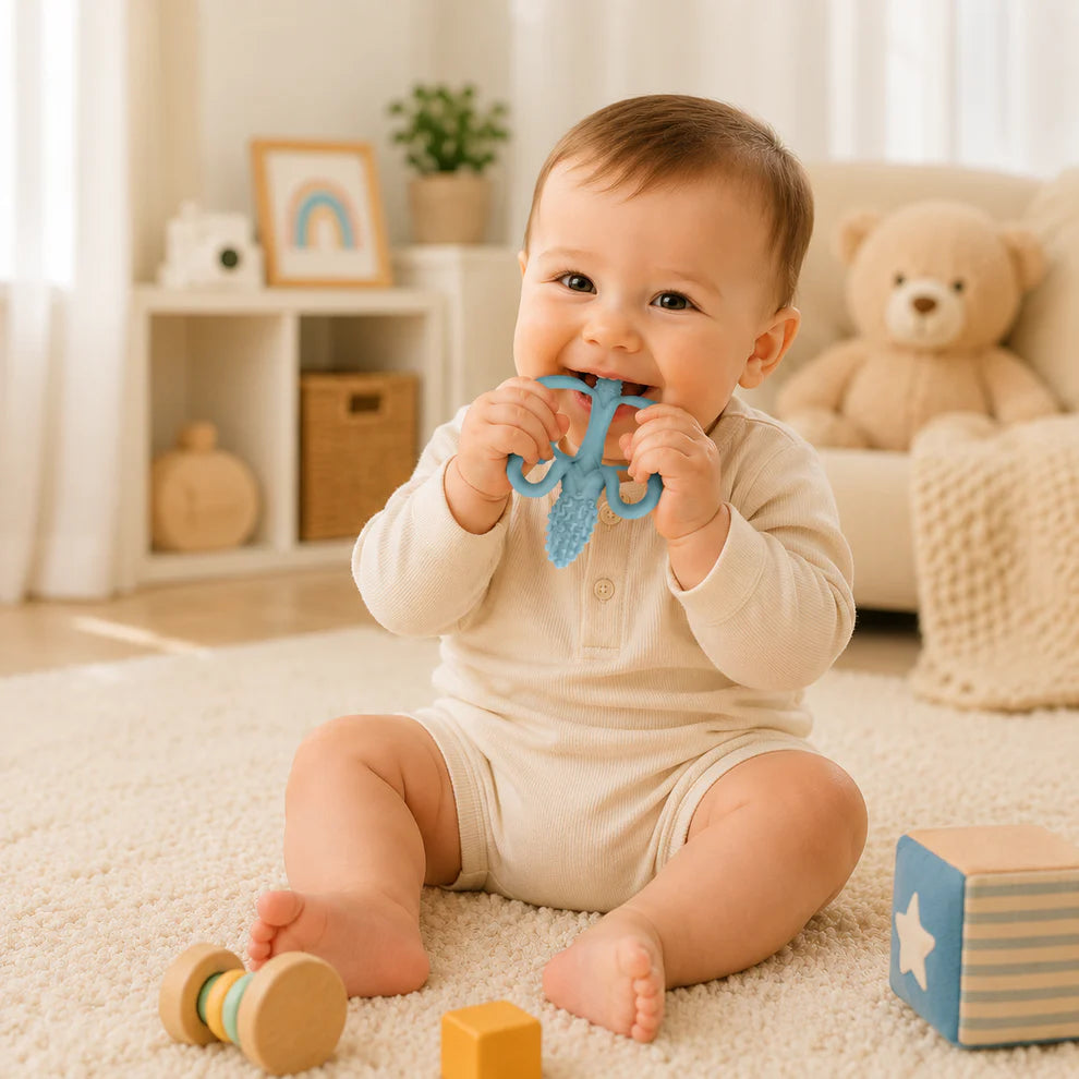 Silicone Teething Toy for Babies – Easy-Grip Sensory Teether for Soothing Gums and Oral Development