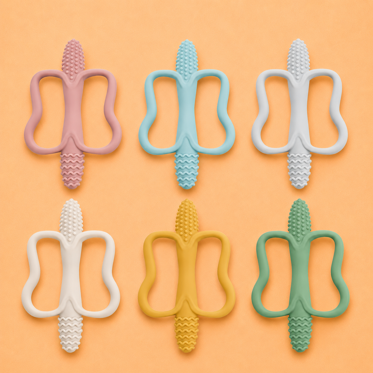 Silicone Teething Toy for Babies – Easy-Grip Sensory Teether for Soothing Gums and Oral Development