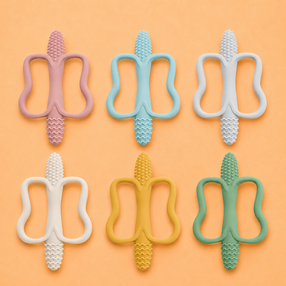 Silicone Teething Toy for Babies – Easy-Grip Sensory Teether for Soothing Gums and Oral Development