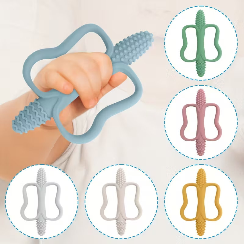 Silicone Teething Toy for Babies – Easy-Grip Sensory Teether for Soothing Gums and Oral Development
