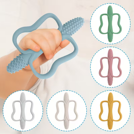 Silicone Teething Toy for Babies – Easy-Grip Sensory Teether for Soothing Gums and Oral Development
