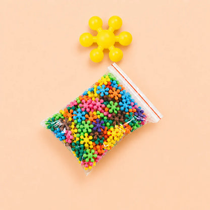 Colorful Interlocking Snowflake Building Blocks